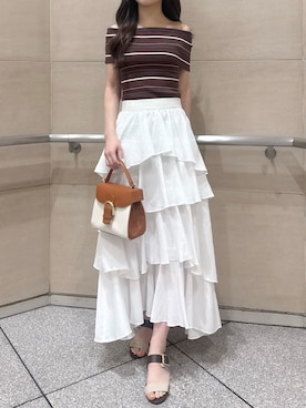 「フレアスカート」｜FRAY I.Dさん（レディース・161cm）の春コーディネート