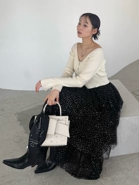 「アイテム（ダッフルコート）」を使った、FRAY I.Dさん（レディース・162cm）の秋コーディネート