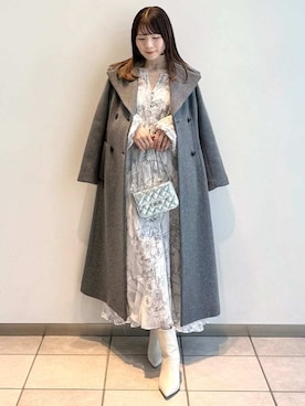 「アイテム（ダッフルコート）」を使った、FRAY I.Dさん（レディース・158cm）の冬コーディネート