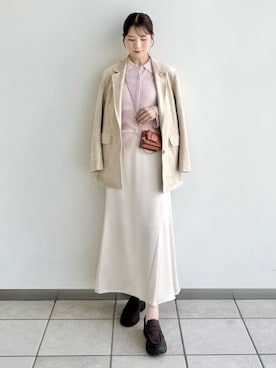 「アイテム（チューブトップ）」を使った、FRAY I.Dさん（レディース・158cm）の秋コーディネート