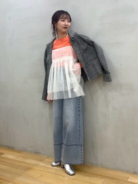 「SENSE OF PLACE by URBAN RESEARCH（センスオブプレイスバイアーバンリサーチ）の『4サイズ展開』『晴雨兼用』スクエアトウセンターシームストレッチブーツ（ブーツ）」を使った、りなてぃさん（レディース・154cm）の冬コーディネート