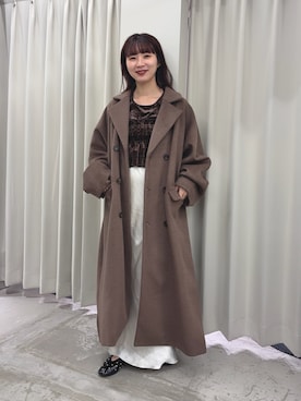 「レディースファッション」｜「アイテム（ジャケット/アウター）」を使った、りなてぃさん（レディース・154cm）の冬コーディネート