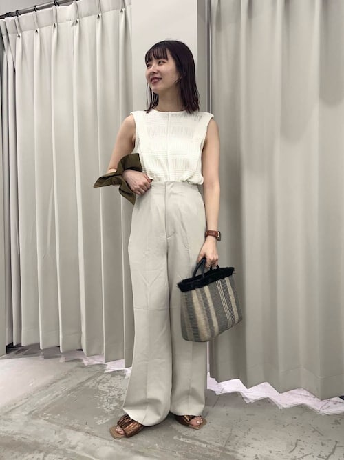 セール】シャーリングパイピングカットトップ（Tシャツ/カットソー