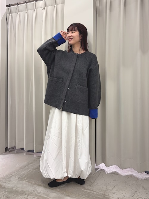 un3d. バイカラーニットコート セール】バイカラーニットコート（ノーカラーコート）｜SENSE OF