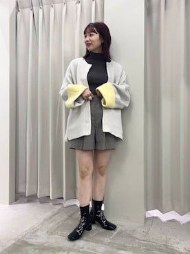 「アイテム（ノーカラーコート）」を使った、りなてぃさん（レディース・154cm）の秋コーディネート