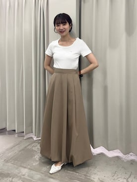 「綺麗めコーデ」｜「アイテム（Tシャツ/カットソー）」を使った、りなてぃさん（レディース・154cm）の夏コーディネート