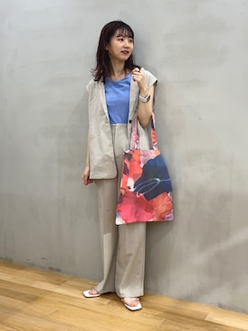 「シンフルコーデ」｜「アイテム（その他アウター）」を使った、りなてぃさん（レディース・155cm）の春コーディネート