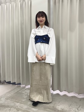 「アイテム（バレエシューズ）」を使った、りなてぃさん（レディース・154cm）の秋コーディネート