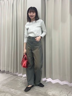 「SENSE OF PLACE by URBAN RESEARCH（センスオブプレイスバイアーバンリサーチ）のアイテム（バレエシューズ）」を使った、りなてぃさん（レディース・154cm）の冬コーディネート