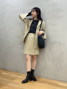 「SENSE OF PLACE by URBAN RESEARCH（センスオブプレイスバイアーバンリサーチ）の『4サイズ展開』『晴雨兼用』スクエアトウセンターシームストレッチブーツ（ブーツ）」を使った、りなてぃさん（レディース・154cm）の冬コーディネート