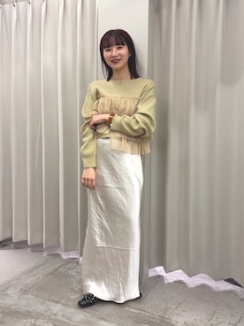 「アイテム（パンプス）」を使った、りなてぃさん（レディース・154cm）の冬コーディネート