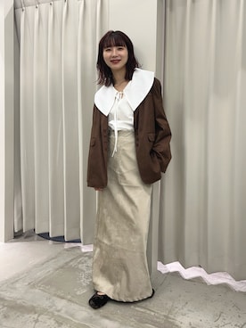 「アイテム（ジャケット/アウター）」を使った、りなてぃさん（レディース・154cm）の秋コーディネート
