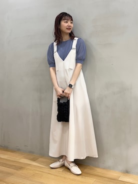 「155㎝コーデ」｜「アイテム（ワンピース）」を使った、りなてぃさん（レディース・155cm）の春コーディネート