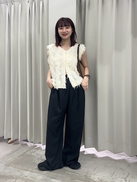 「アイテム（ベスト）」を使った、りなてぃさん（レディース・154cm）の秋コーディネート