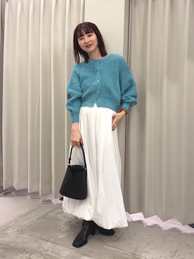 「SENSE OF PLACE by URBAN RESEARCH（センスオブプレイスバイアーバンリサーチ）のアイテム（カーディガン/ボレロ）」を使った、りなてぃさん（レディース・154cm）の秋コーディネート