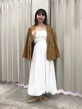「アイテム（ジャケット/アウター）」を使った、りなてぃさん（レディース・154cm）の秋コーディネート