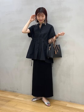 「アイテム（ピアス（両耳用）、ホワイト系）」を使った、りなてぃさん（レディース・154cm）の夏コーディネート