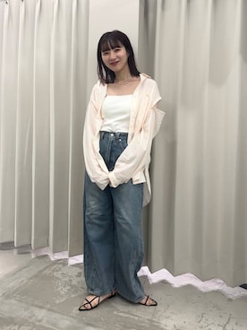 「スリット」｜りなてぃさん（レディース・154cm）の夏コーディネート