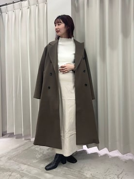 「アイテム（チェスターコート）」を使った、りなてぃさん（レディース・154cm）の冬コーディネート