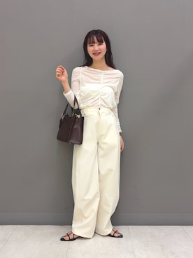 「RODE SKO（ロデスコ）のアイテム」を使った、りなてぃさん（レディース・154cm）の夏コーディネート