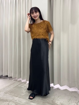 「低身長」｜「アイテム（スカート）」を使った、りなてぃさん（レディース・154cm）の夏コーディネート