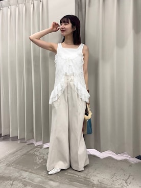 「アイテム（キャミソール）」を使った、りなてぃさん（レディース・154cm）の夏コーディネート