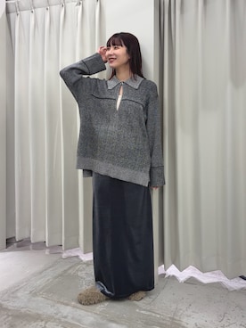 「アイテム（スカート）」を使った、りなてぃさん（レディース・154cm）の秋コーディネート