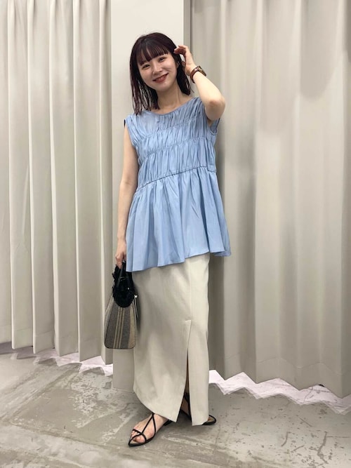 UR TECH DRYLUXE』リネンライクスリットタイトスカート