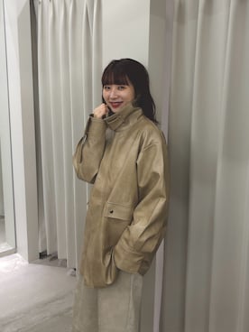 「アイテム（その他アウター）」を使った、りなてぃさん（レディース・154cm）の秋コーディネート