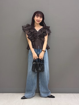 「アイテム（バッグ）」を使った、りなてぃさん（レディース・154cm）の夏コーディネート