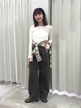 「アイテム（スリッポン）」を使った、りなてぃさん（レディース・154cm）の夏コーディネート