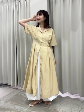 「アイテム（シャツワンピース）」を使った、りなてぃさん（レディース・154cm）の夏コーディネート