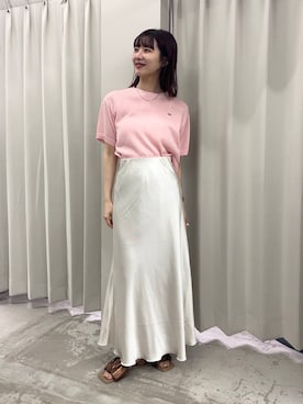「オフィス」｜「アイテム（スカート）」を使った、りなてぃさん（レディース・154cm）の夏コーディネート