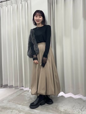 「SENSE OF PLACE by URBAN RESEARCH（センスオブプレイスバイアーバンリサーチ）の『消臭』サイドゴアボリュームソールブーツ（ブーツ）」を使った、りなてぃさん（レディース・154cm）の冬コーディネート