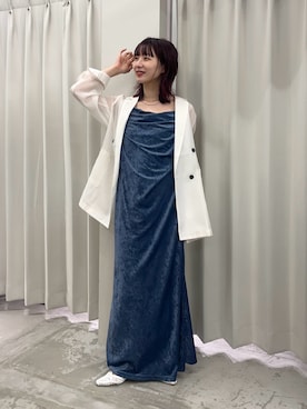 「SENSE OF PLACE by URBAN RESEARCH（センスオブプレイスバイアーバンリサーチ）のアイテム（テーラードジャケット）」を使った、りなてぃさん（レディース・154cm）の夏コーディネート