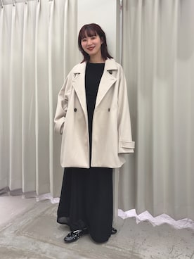 「アイテム（テーラードジャケット）」を使った、りなてぃさん（レディース・154cm）の冬コーディネート