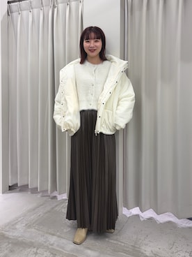 「SENSEOFPLACE」｜「アイテム（ジャケット/アウター）」を使った、りなてぃさん（レディース・154cm）の冬コーディネート