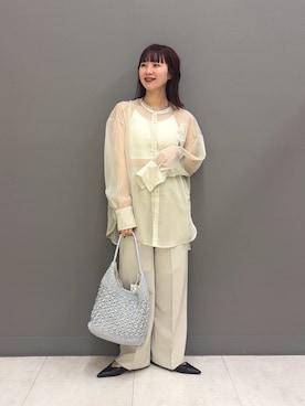 「アイテム（パンツ）」を使った、りなてぃさん（レディース・154cm）の春コーディネート