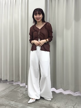 「アイテム（スウェットパンツ）」を使った、りなてぃさん（レディース・154cm）の秋コーディネート