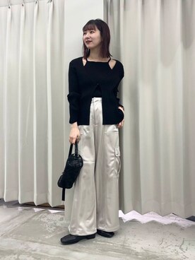 「新作」｜「アイテム（ローファー）」を使った、りなてぃさん（レディース・154cm）の冬コーディネート