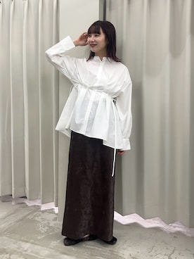 「アイテム（バレエシューズ）」を使った、りなてぃさん（レディース・154cm）の秋コーディネート