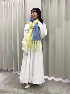 「アイテム（マフラー）」を使った、りなてぃさん（レディース・154cm）の秋コーディネート