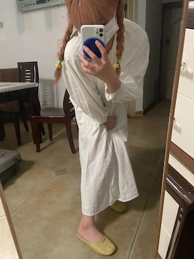 「日系极简」｜「アイテム（シャツワンピース）」を使った、YYYYYYenicallさん（レディース・159cm）の夏コーディネート
