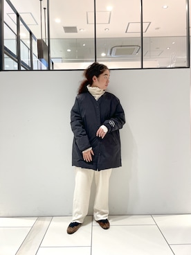 「153cm」｜「アイテム（ダウンジャケット/コート）」を使った、pualmaiさん（レディース・153cm）の秋コーディネート