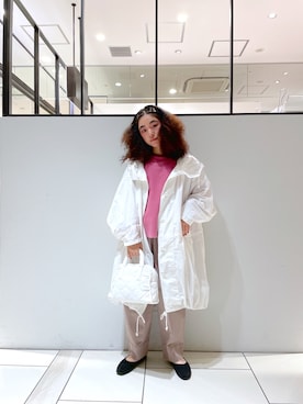 「白コート」｜「アイテム（モッズコート）」を使った、pualmaiさん（レディース・153cm）の秋コーディネート