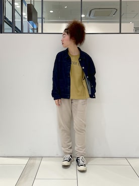 「マスタード」｜「アイテム（スウェットパンツ）」を使った、pualmaiさん（レディース・153cm）の秋コーディネート