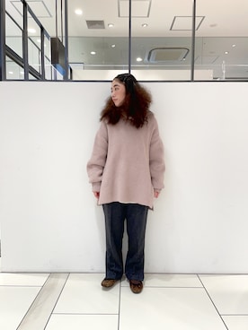 「ピンクセーター」｜pualmaiさん（レディース・153cm）の冬コーディネート
