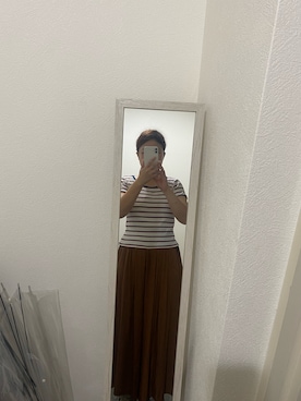 「ブラウンパンツ」｜りりさん（レディース・159cm）の夏コーディネート