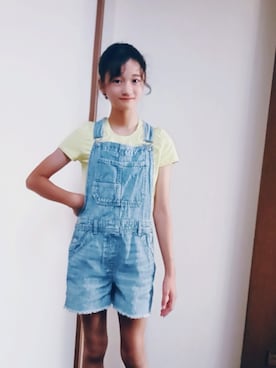 「アイテム（サロペット/オーバーオール）」を使った、ゆうさん（レディース・150cm）の夏コーディネート