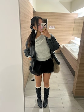 「ガーリーコーデ」｜「アイテム（ブルゾン）」を使った、☀️ayane⭐️さん（レディース・165cm）の秋コーディネート